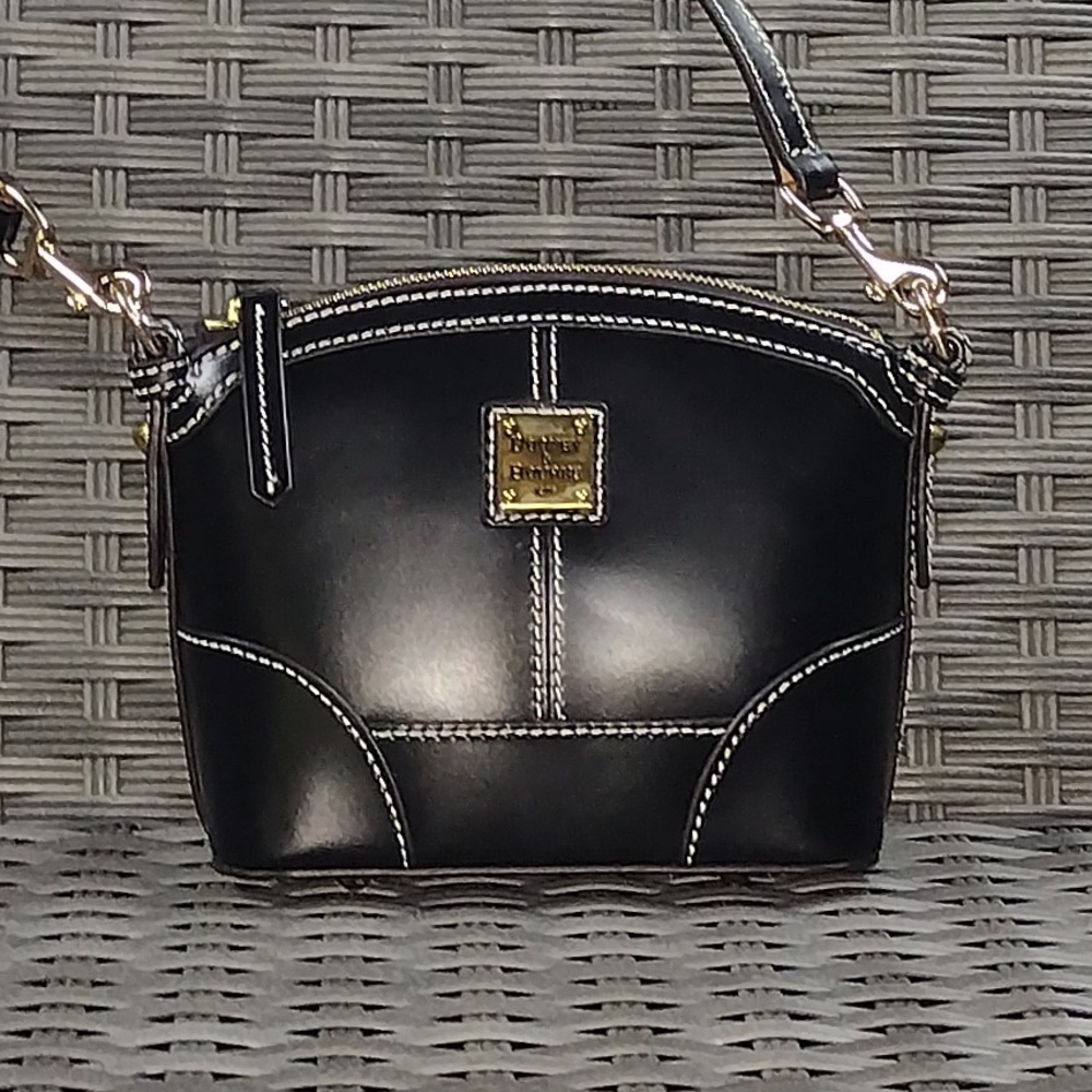 Dooney & Bourke Black Crossbody Bag with Gold Accents